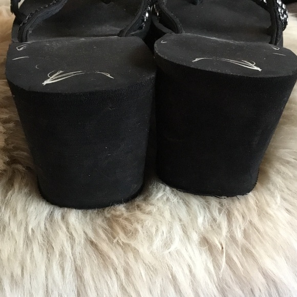 Black and Rhinestone Sandals - Picture 3 of 5